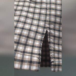 5/$25. M Garage Black, Tan and White Gingham Mini Pencil Skirt With Slit On Side